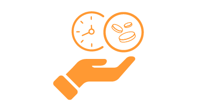 Icon representing saving time and money