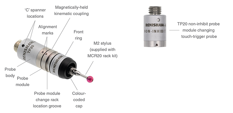 TP20 probe body and module - labelled