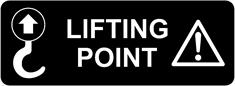 Lifting point warning label