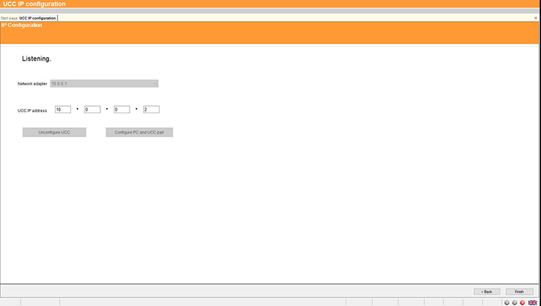 Technical drawing:  Technical drawing:  Setting the IP address of the UCC controller 5