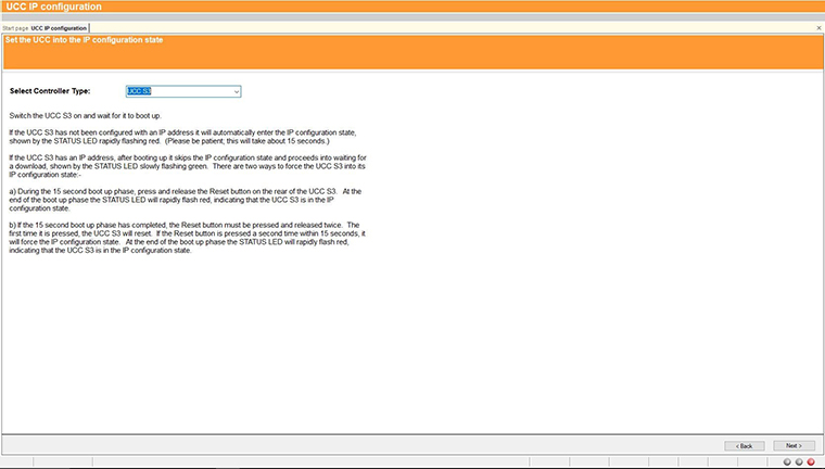 Technical drawing:  Technical drawing:  Setting the IP address of the UCC controller 2