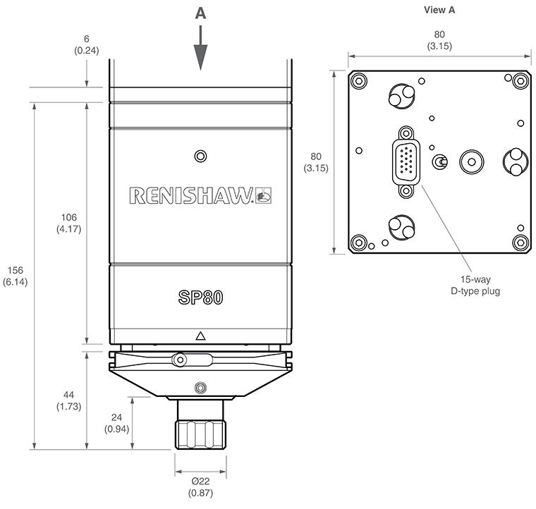 SP80 with SH80K dimensions