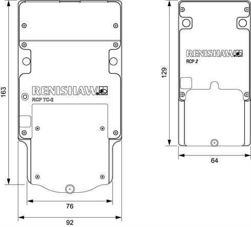 Rozměry RCP TC-2 a RCP2