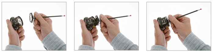 Attaching the REVO stylus holder to the REVO probe