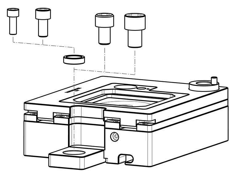 VA7 installation - affix VA7 to machine bed