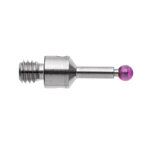 Product A-5004-0421, M3 Ø2 mm ruby ball, stainless steel stem, L