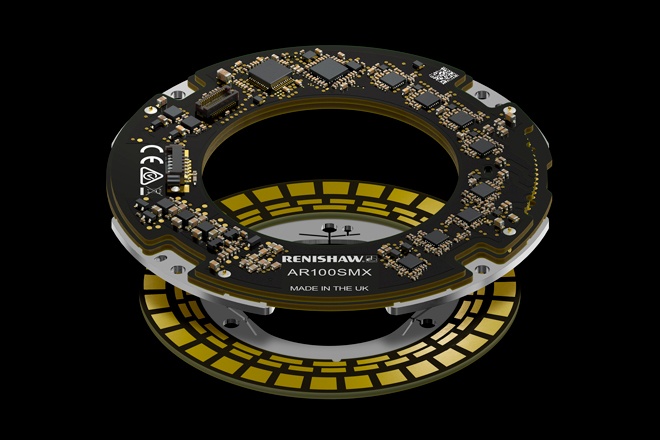 ASTRIA inductive encoder, with the rotor and stator apart from each other