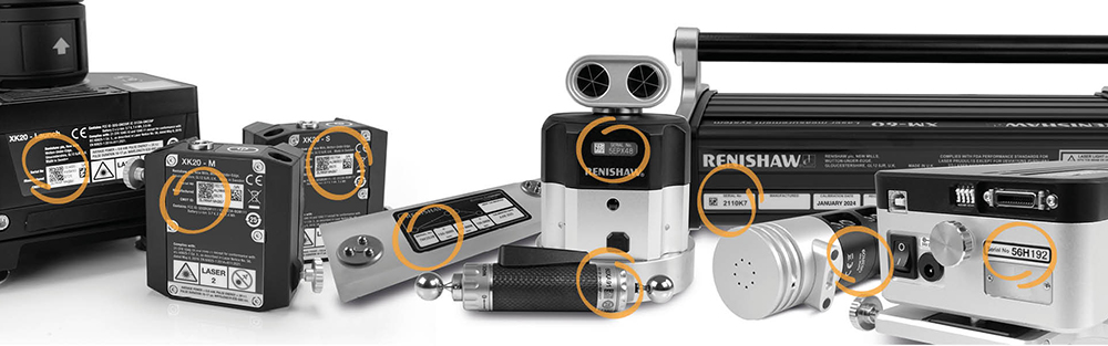 Positionen der Seriennummer am Kalibrierprodukt