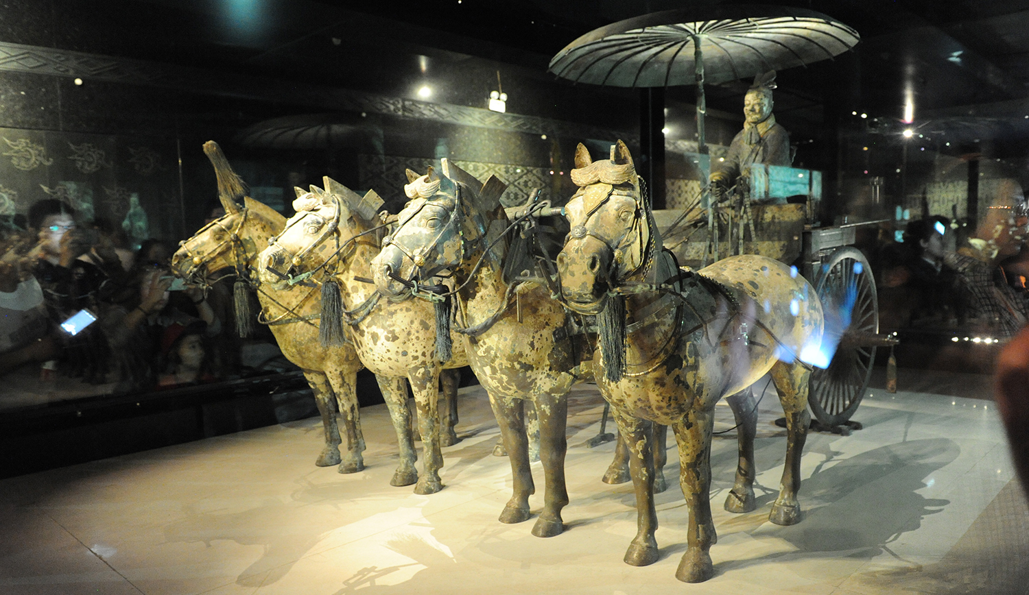 Bronze carriage unearthed from the Mausoleum of Emperor Qin Shihuang