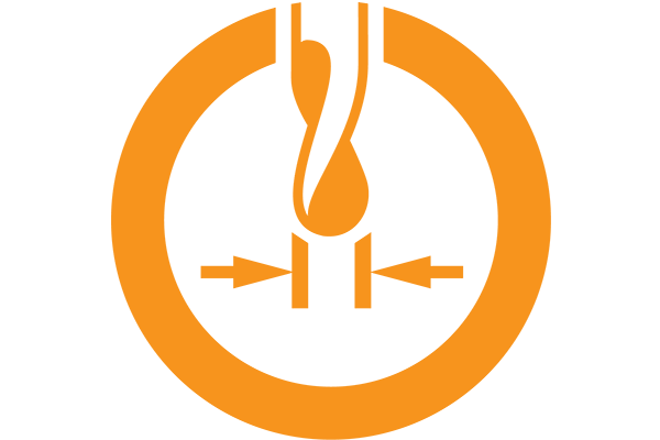 Icon with a tool and arrows showing the geometry of the tool to demonstrate comprehensive measurement