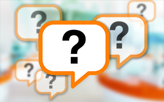 Illustration showing question marks in speech bubbles on top of a light, blurred background