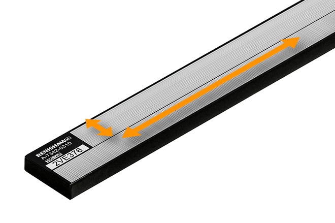 Hareket yönünü gösteren turuncu oklarla çok serbestlik dereceli (DoF) kodlayıcı ölçeği