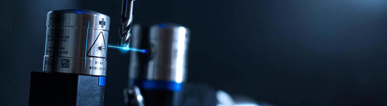 NC4+ Blue F100 on machine demonstrating tool measurement capability