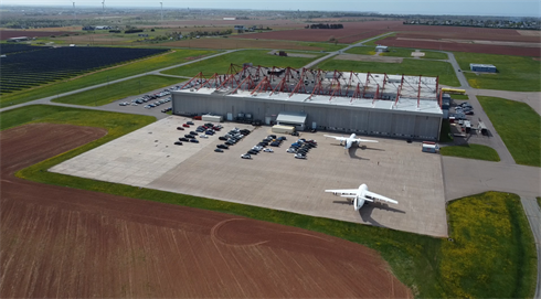 Tronosjet case study image - drone shot of Tronosjet facility.