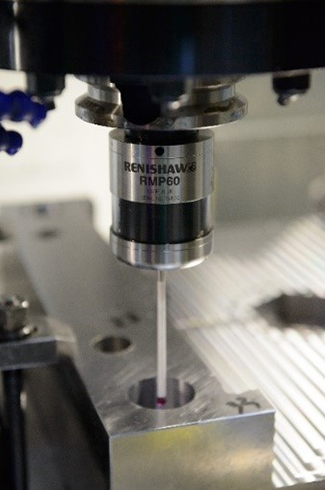 RMP60 spindle probe measuring a mould base