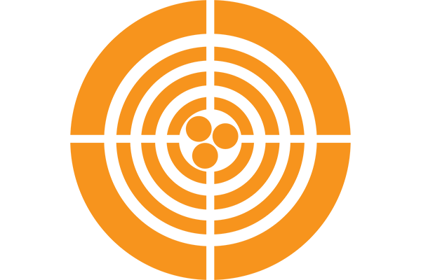 Icon of a target with 3 points in centre to demonstrate repeatability