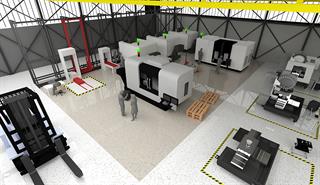 Image d’usine de production de composants pour machines-outils