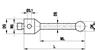 A-5555-0041 - M5 Ø5 mm ruby ball, ceramic stem, L 53 mm, ML 43 mm, for Zeiss applications