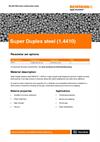 Data sheet:  RenAM 500 series Super Duplex steel (1.4410) material data sheet