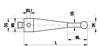 A-5555-0064 - M5 Ø1 mm ruby ball, tungsten carbide stem, L 55 mm, ML 5 mm, for Zeiss applications