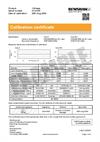 Certificate of calibration:  XM-60 multi axis calibrator