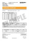 Certificate of calibration:  XC-80 material temperature sensor (recalibration)