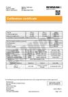 Certificate of calibration:  Ballbar calibrator