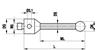 A-5555-1112 - M5 Ø8 mm ruby ball, thermostable carbon fibre stem, L 200 mm, ML 187 mm, for Zeiss applications