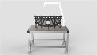 Metrology table with ghosted arm