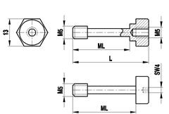 M5 Screw for cube and spherical disc